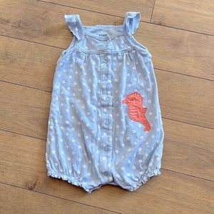 kids blue polka dot onesie